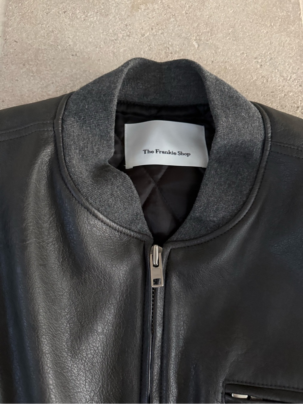 Frankie Shop Gae Faux Leather Cropped Bomber S - Picture 2 of 5